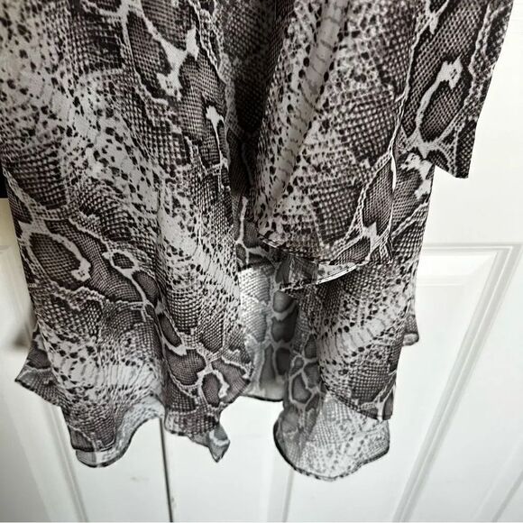 SAM EDELMAN | Snake Reptile Print Layered Dress Gray Black White | Size Large - Picture 7 of 11